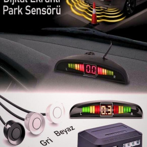 Dijital Ekranlı Araç Park Sensörü Ses ve görüntü Ikazlı 4 Sensörlü SİYAH - Tek Ebat